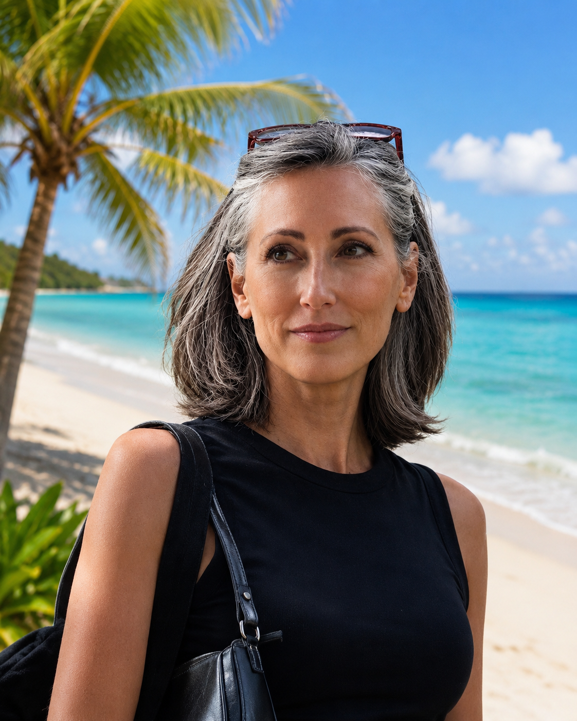 Mandy Lee on a Riviera Maya beach